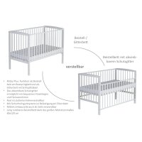 Beistellbett Micky Plus weiß 60x120 cm