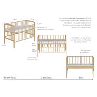 Beistellbett Micky Plus natur 60x120 cm