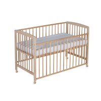 Beistellbett Micky natur 60x120 cm mit Rollen