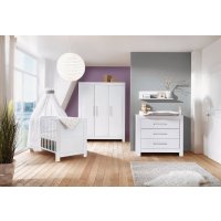 3-tlg Kinderzimmer Nordic White mit Schrank 3 Türen