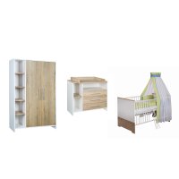 3-tlg Kinderzimmer Eco Plus mit Schrank 2 Türen und Seitenregal