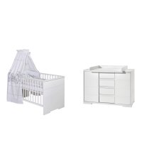 2-tlg Sparset Maxx White bestehend aus Bett, Umbauseiten,...