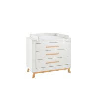2-tlg Sparset Miami White bestehend aus Bett, Umbauseiten, Wickelkommode