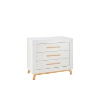 2-tlg Sparset Miami White bestehend aus Bett, Umbauseiten, Wickelkommode