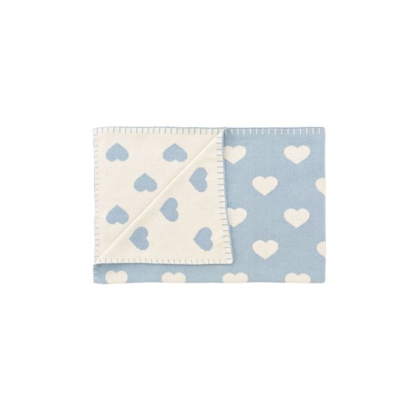 Babykuscheldecke Herzchen hellblau