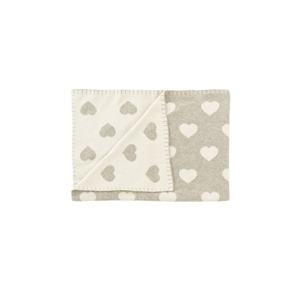 Babykuscheldecke Herzchen melange beige