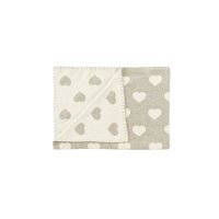 Babykuscheldecke Herzchen melange beige