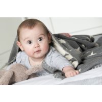 Babykuscheldecke Herzchen melange beige