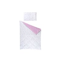 Komplettbett Classic-Line weiß 70x140 cm mit Bettset Herzchen rosa