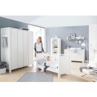 3-tlg Kinderzimmer Milano Weiß mit Schrank 4 Türen