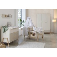 HAPPY Kombi-Kinderbett 70x140 cm, Dekor Carat beige/Connery natur