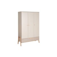 HAPPY Schrank 3 Türen, Dekor Carat beige/Connery natur