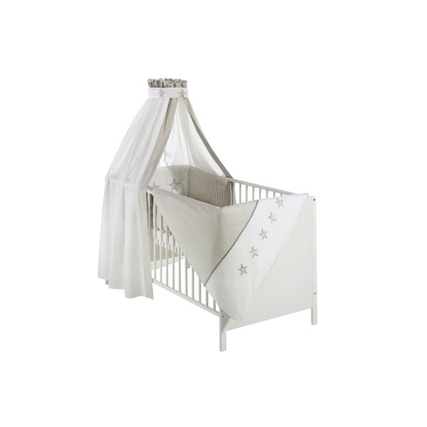 Bettset 4-teilig Stern beige