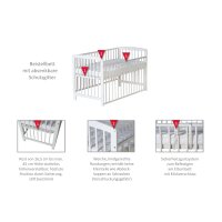 Beistellbett Micky weiß 60x120 cm