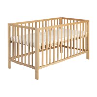 MIKA Gitterbett 70x140cm, Buche massiv, naturfarben lackiert