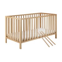 MIKA Gitterbett 70x140cm, Buche massiv, naturfarben lackiert