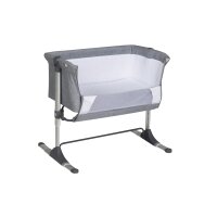 Wiege / Beistellbett Joy Leinenstruktur hellgrau